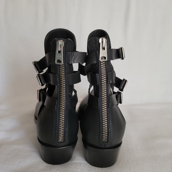 All Saints Naomi Cutout black leather bootie - Picture 8 of 15
